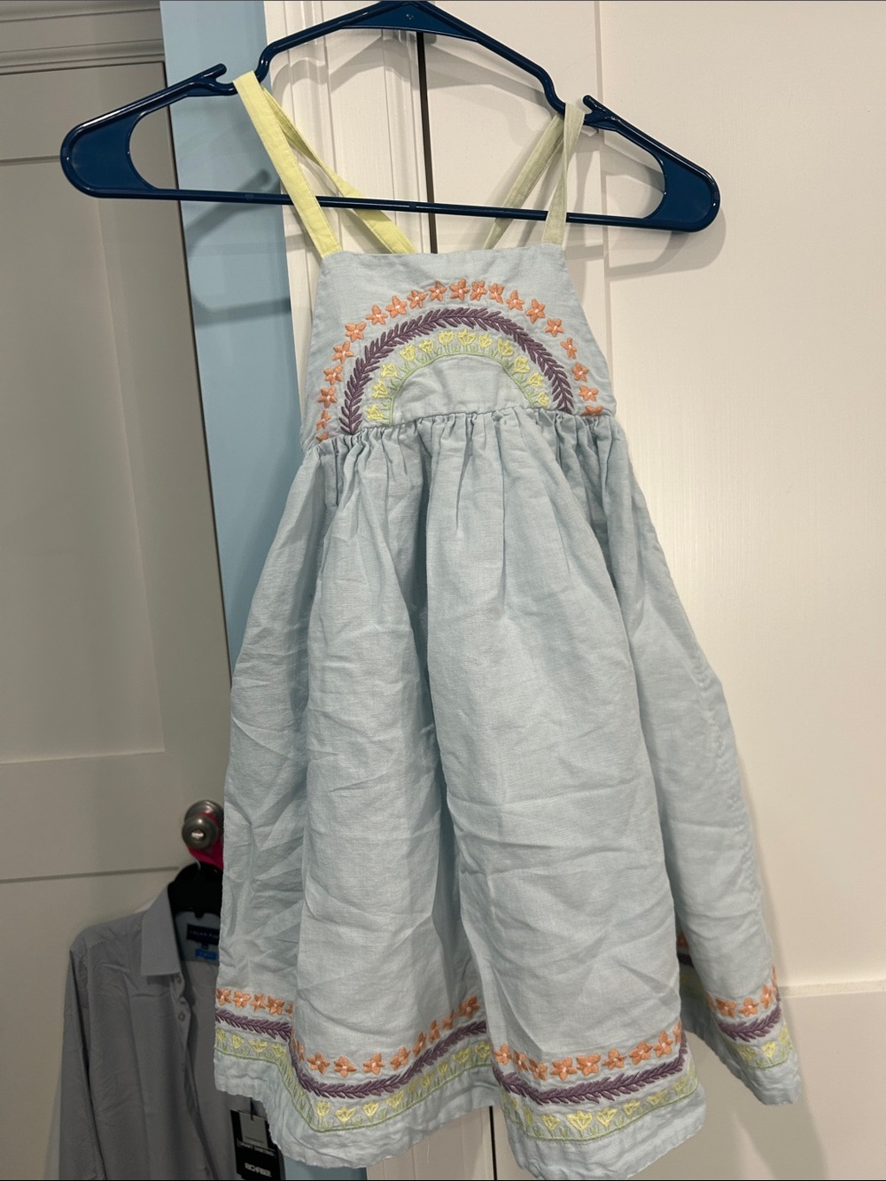 NWOT EUC STELLA MCCARTNEY girls Light Blue Embroidered Sundress size 6